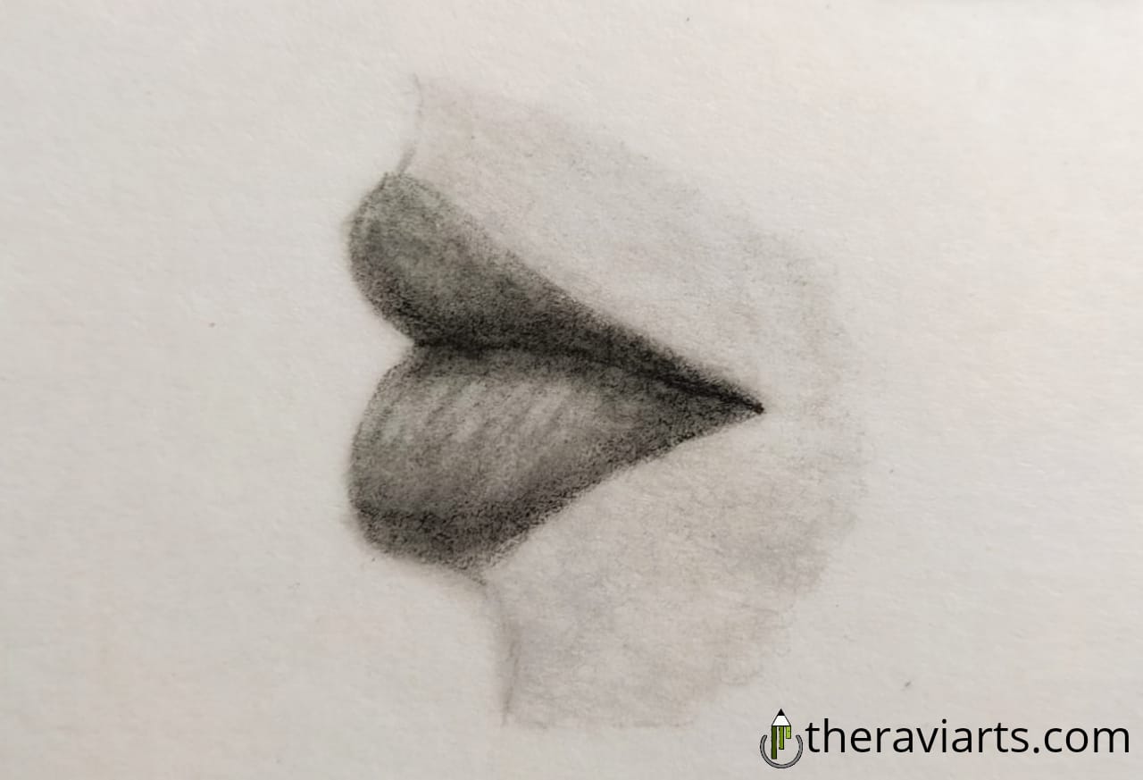 How To Draw Lips From The Side » 9 STEPS The Ravi arts